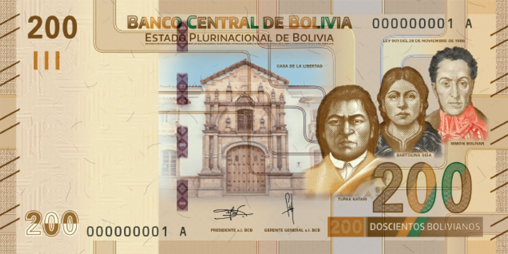 BOLIVIA Peso Boliviano: Bs 200 = USD 28.95 USD1 = Bs 6.91