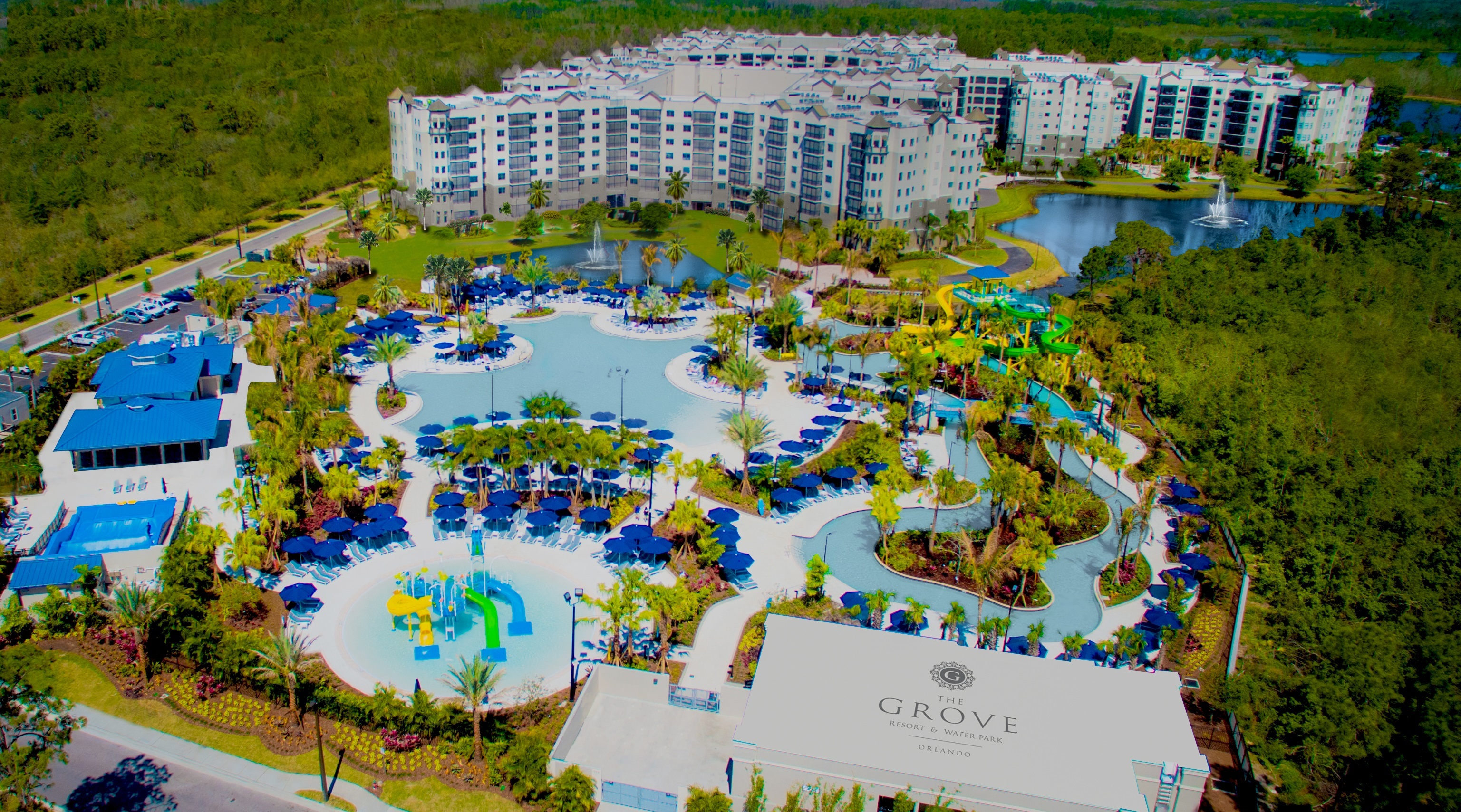 Fotografía cedida por Top of Mind donde muestra una vista aérea de The Grove Resort & Water Park, un complejo de viviendas cercano a Walt Disney World en Orlando, Florida (EE.UU.) EFE/ Top Of Mind

