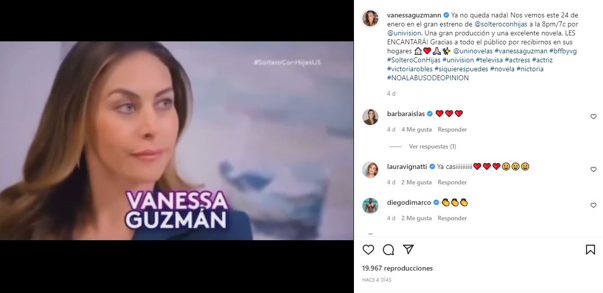 Vanessa Guzmán regresa a la televisión Foto: Instagram/@vanessaguzmann