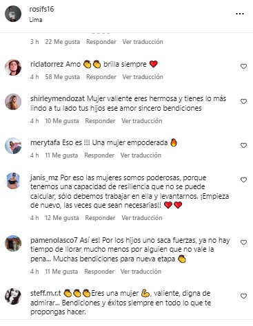 Users comment on the publication of Rosa Fuentes on Instagram.