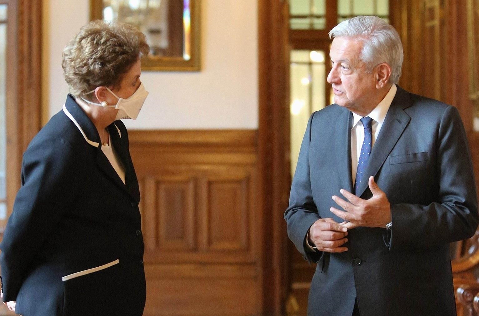 Andrés Manuel López Obrador recibió a la expresidenta de Brasil, Dilma Rousseff en el Palacio Nacional de la Ciudad de México (Foto: EFE/Presidencia de México)
