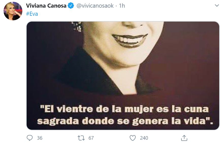 Viviana Canosa apeló a frases de Evita para manifestarse en contra de la  legalización del aborto - Infobae