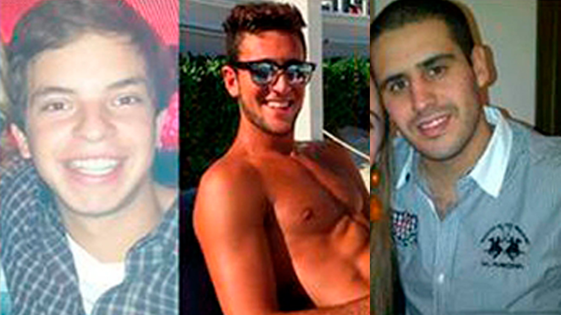Leandro Del Villar, Luciano Mallemaci y Ezequiel Quintana, los tres jóvenes acusados de abuso sexual
