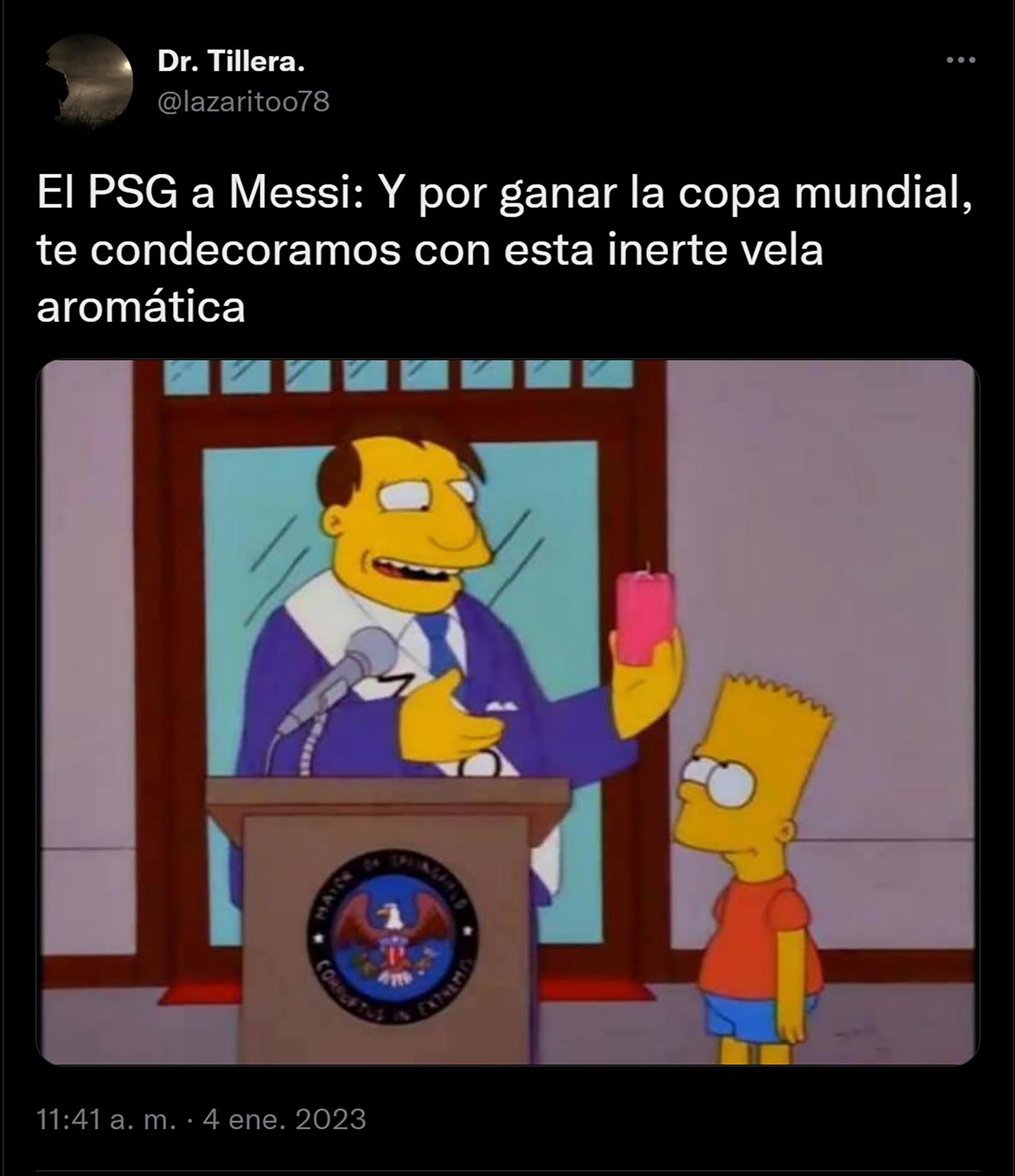 La referencia a Los Simpsons por la estatuilla que le dieron a Messi