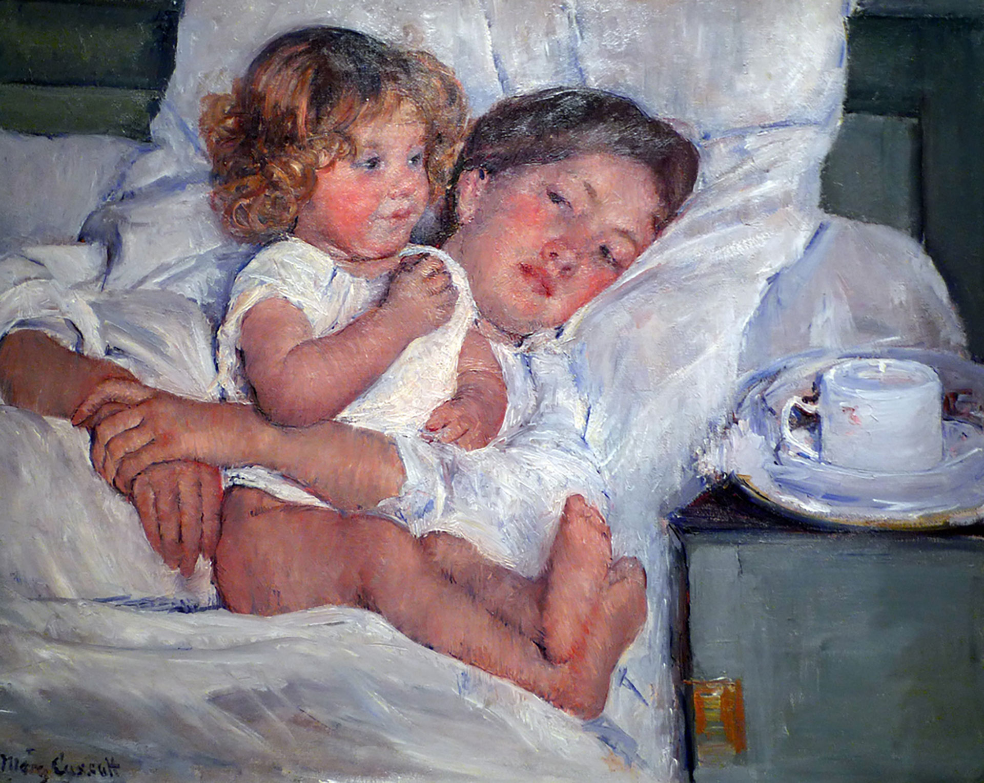 Mary Cassatt, "Breakfast in Bed" (1897).