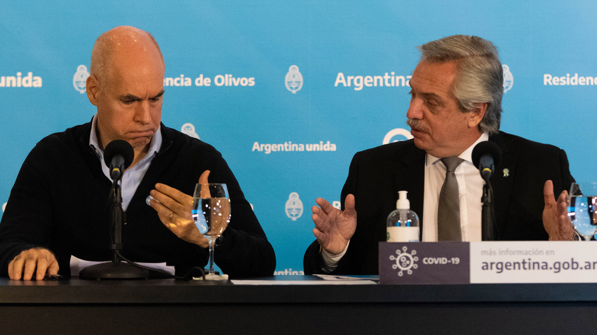 Alberto Fernández junto a Horacio Rodríguez Larreta. El vínculo político atraviesa un nuevo tiempo de tensión
