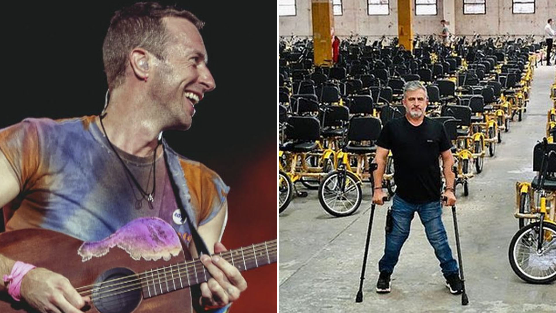 La historia detrás de la guitarra autografiada de Coldplay que se usará para la construcción de 200 bicis adaptadas