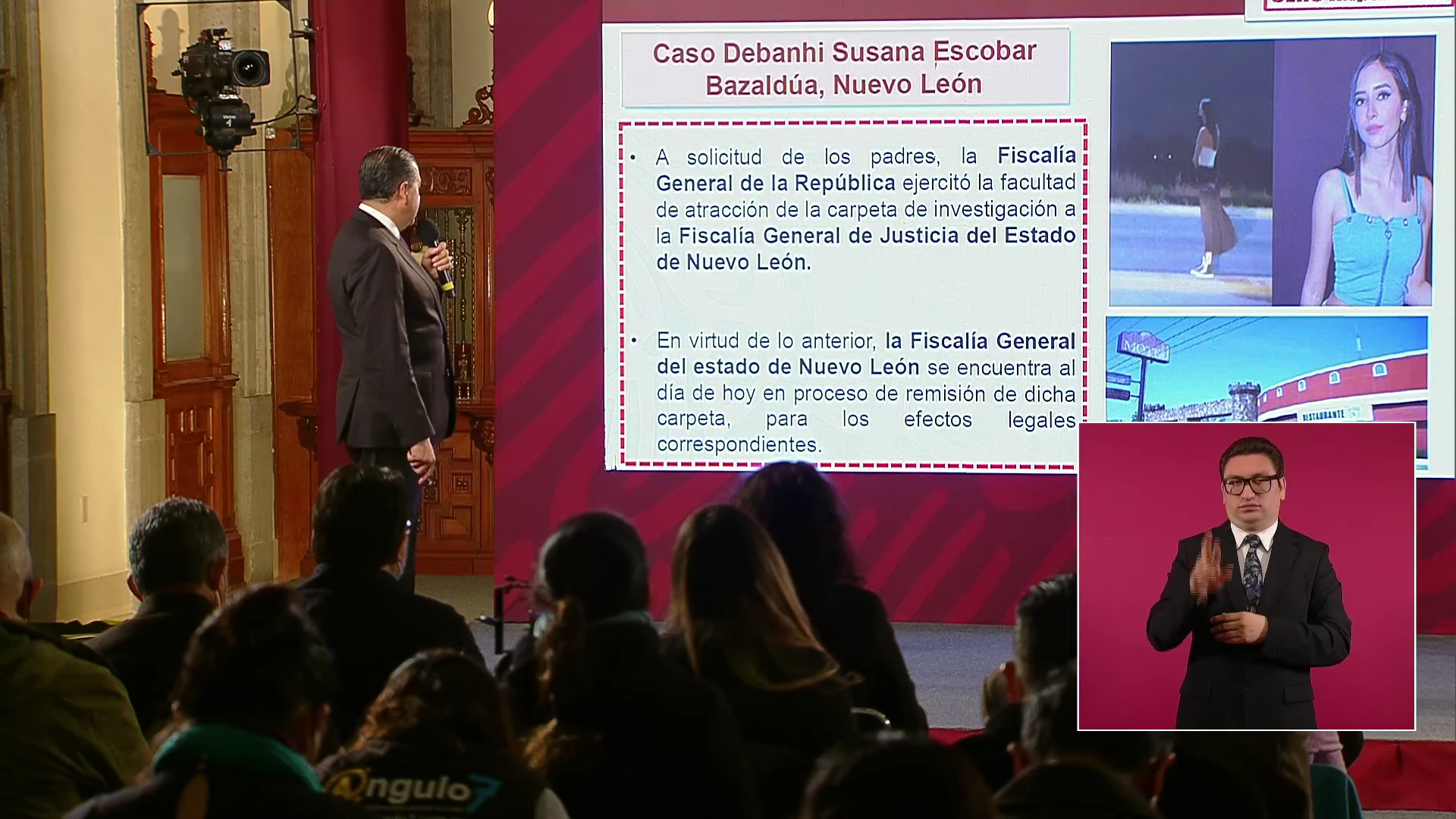 El subsecretario de la SSPC informó sobre la atracción de la carpeta de investigación de Debanhi Escobar por la FGR (Captura de pantalla: YouTube/Gobierno de México)