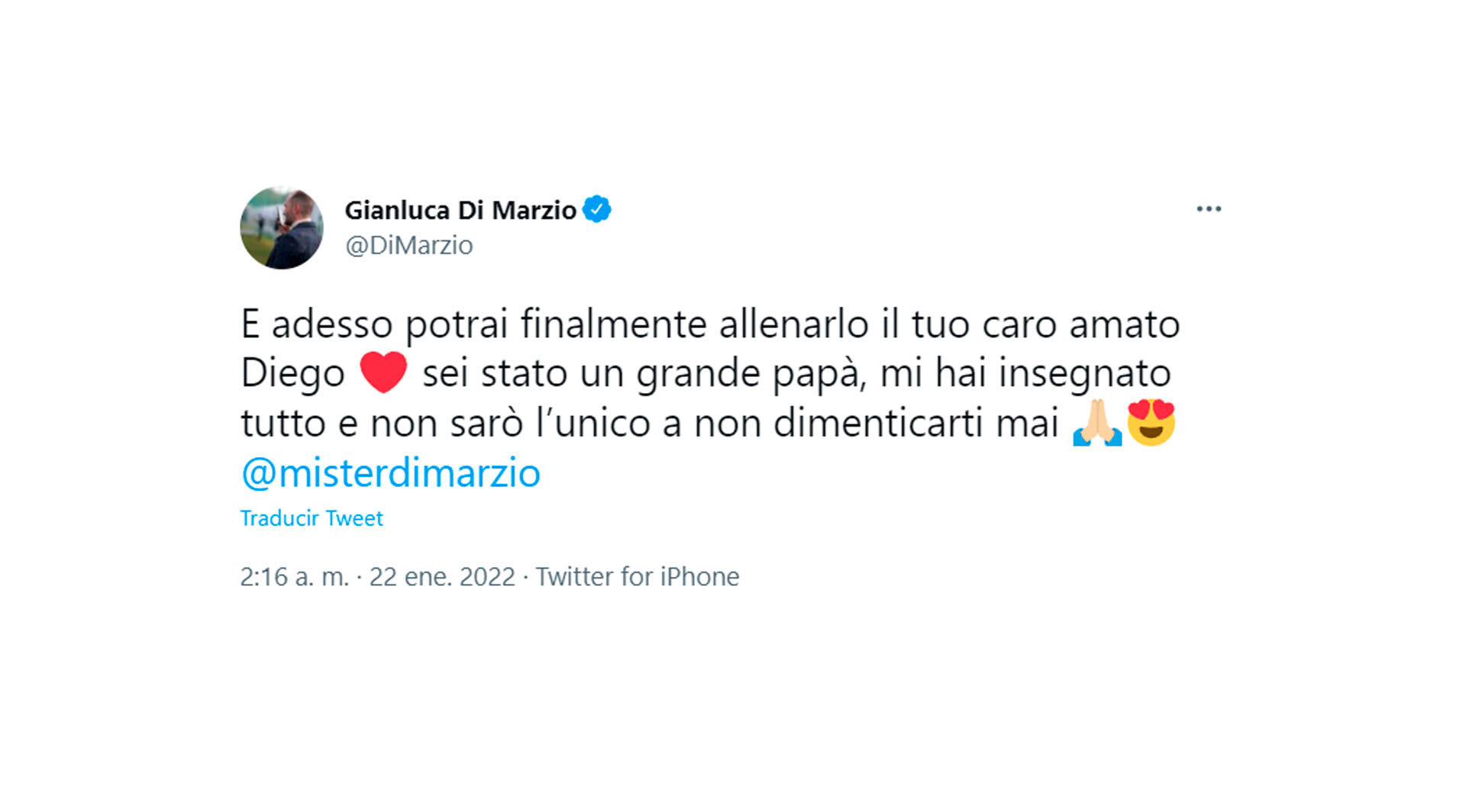 El periodista Gianluca Di Marzio confirmó la muerte de su padre en las redes sociales