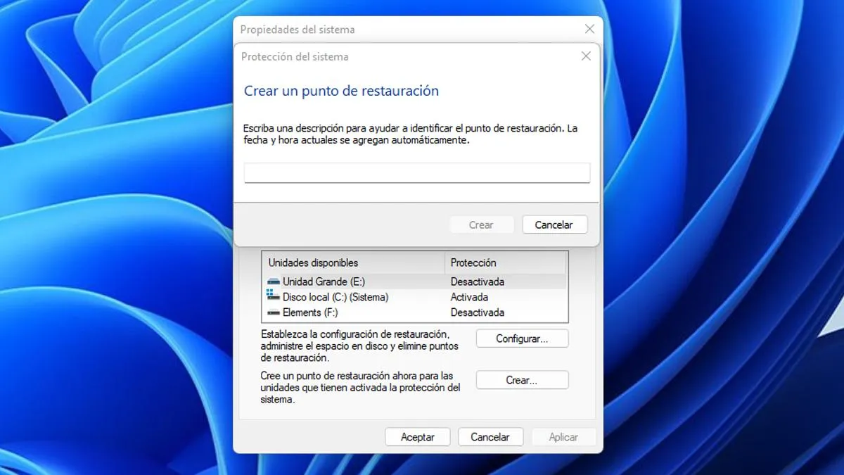 Punto de restauración en Windows 11. (foto: Mira Cómo Se Hace)