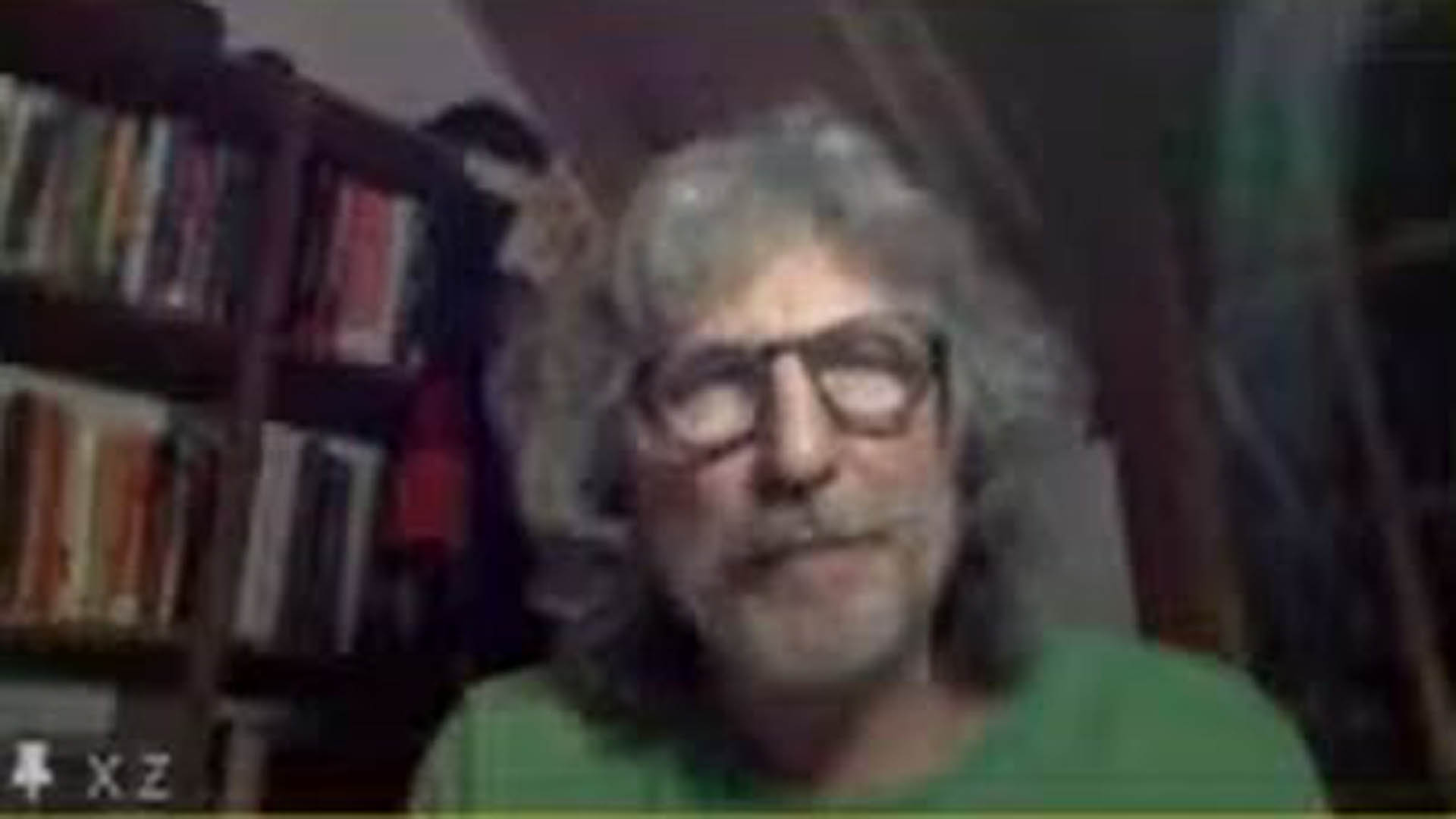 Amado Boudou en su casa de Avellaneda. Captura de pantalla de un encuentro virtual