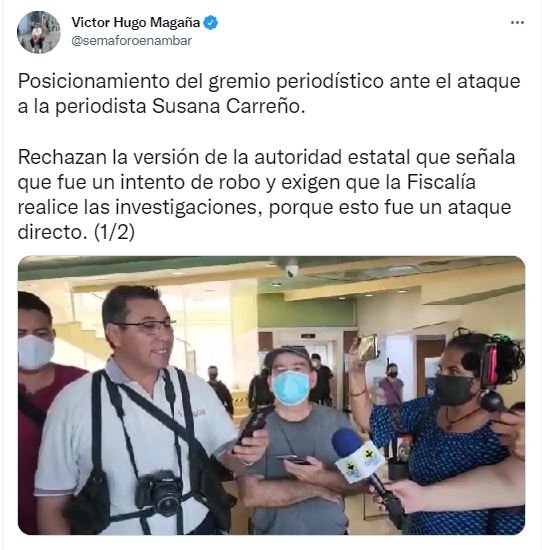 Distintos medios y periodista han exigido justicia para la periodista atacada en Puerto Vallarta. (foto: @semaforoenambar)