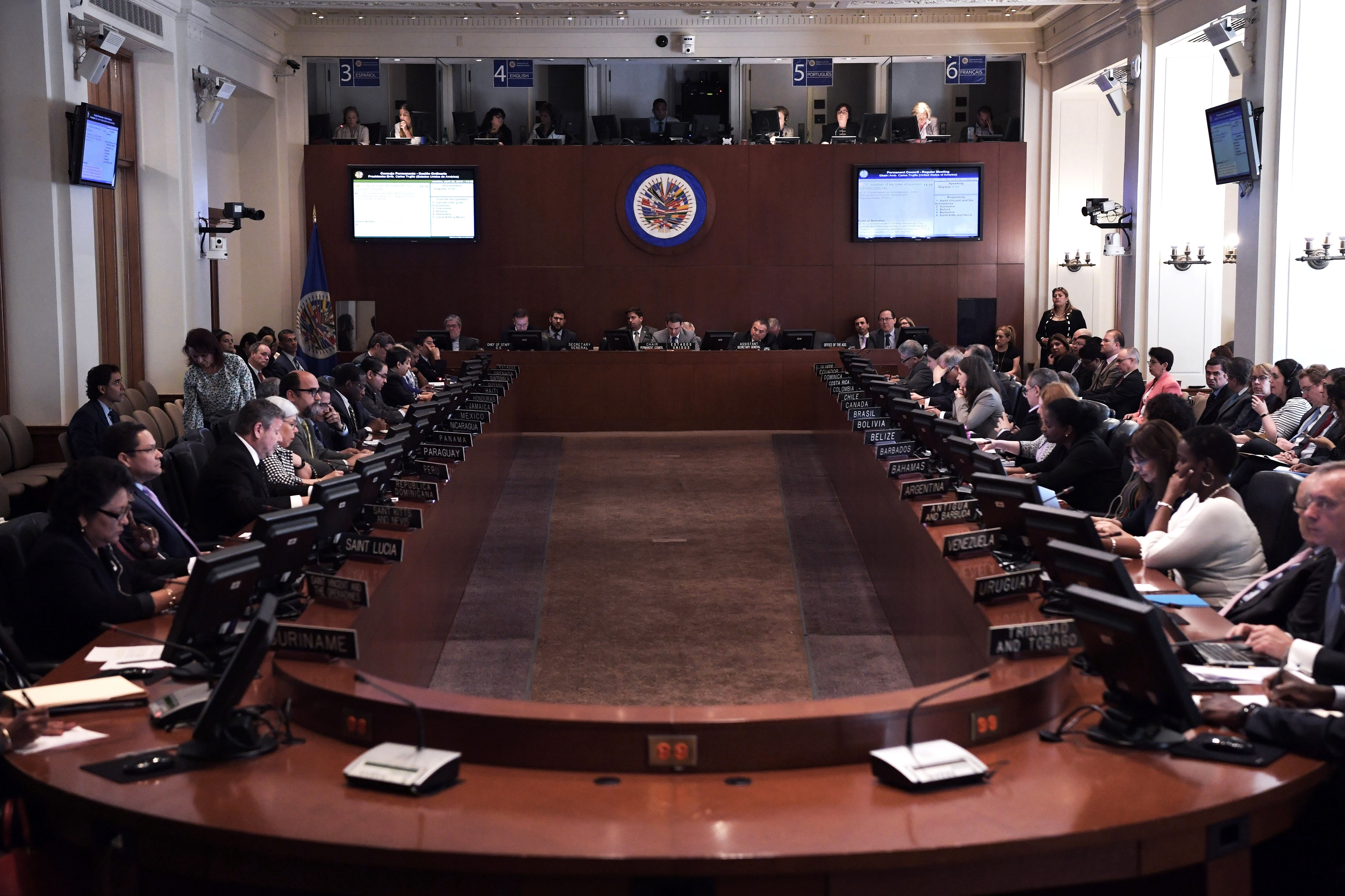 Vista del pleno del Consejo Permanente de la Organización de Estados Americanos (OEA), en Washington (EEUU). Fotografía de archivo (EFE/Lenin Nolly)

