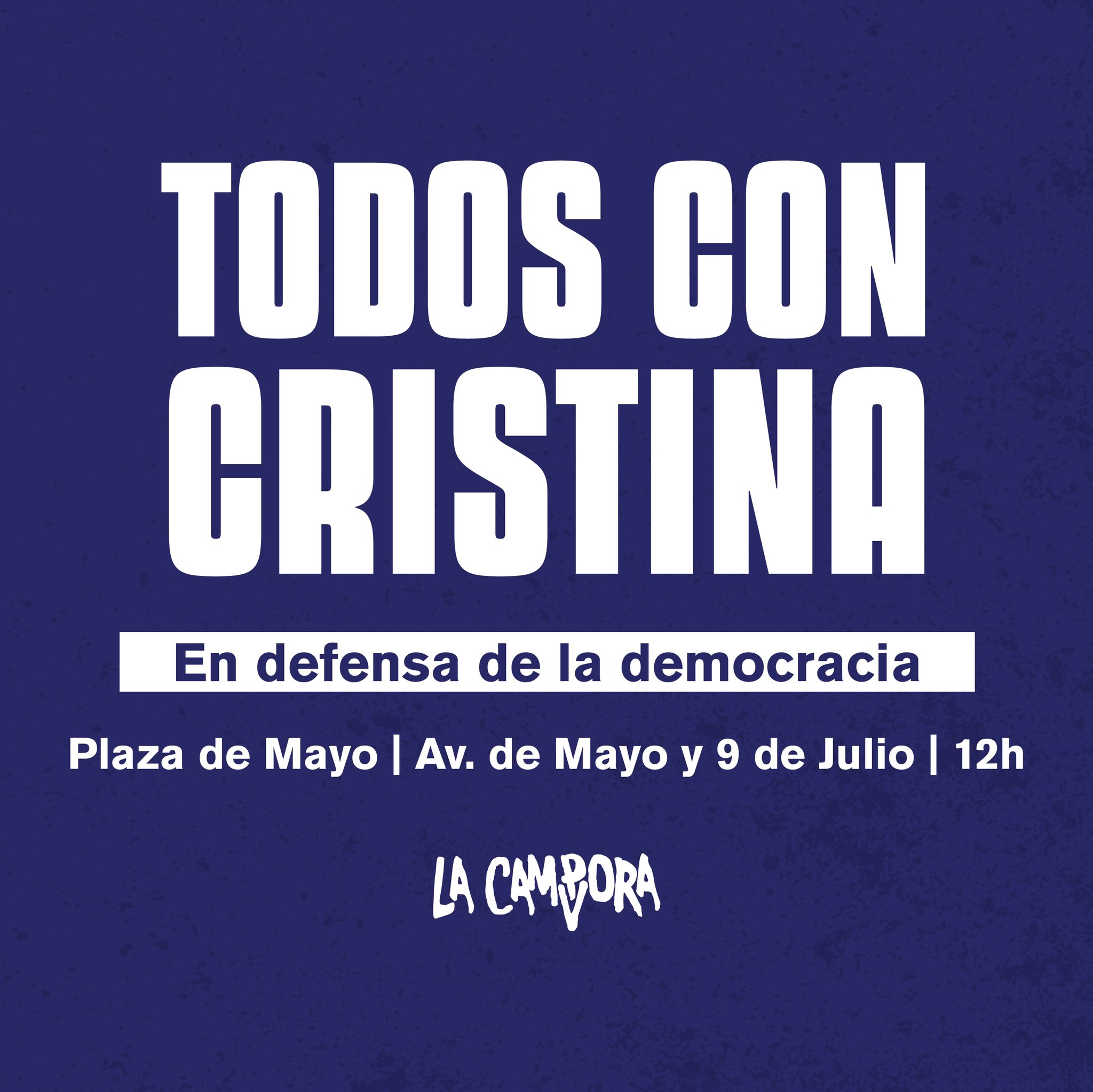 La Cámpora convocó a una marcha en apoyo a Cristina Kirchner tras el atentado que sufrió (Twittert)
