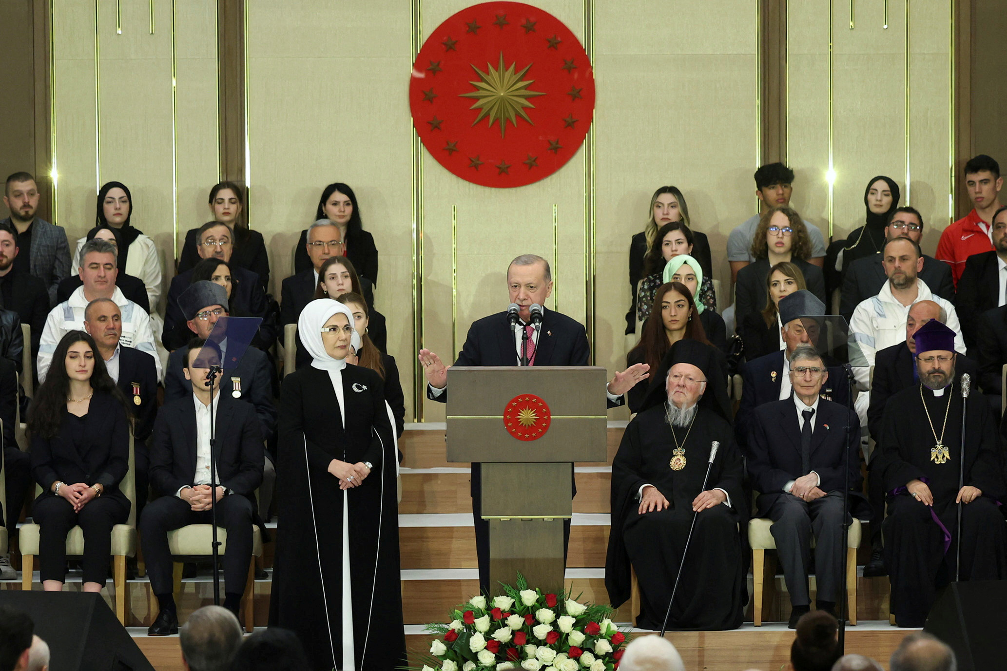El presidente turco Tayyip Erdogan pronuncia un discurso durante su ceremonia de investidura en el Palacio Presidencial de Ankara, Turquía, el 3 de junio de 2023