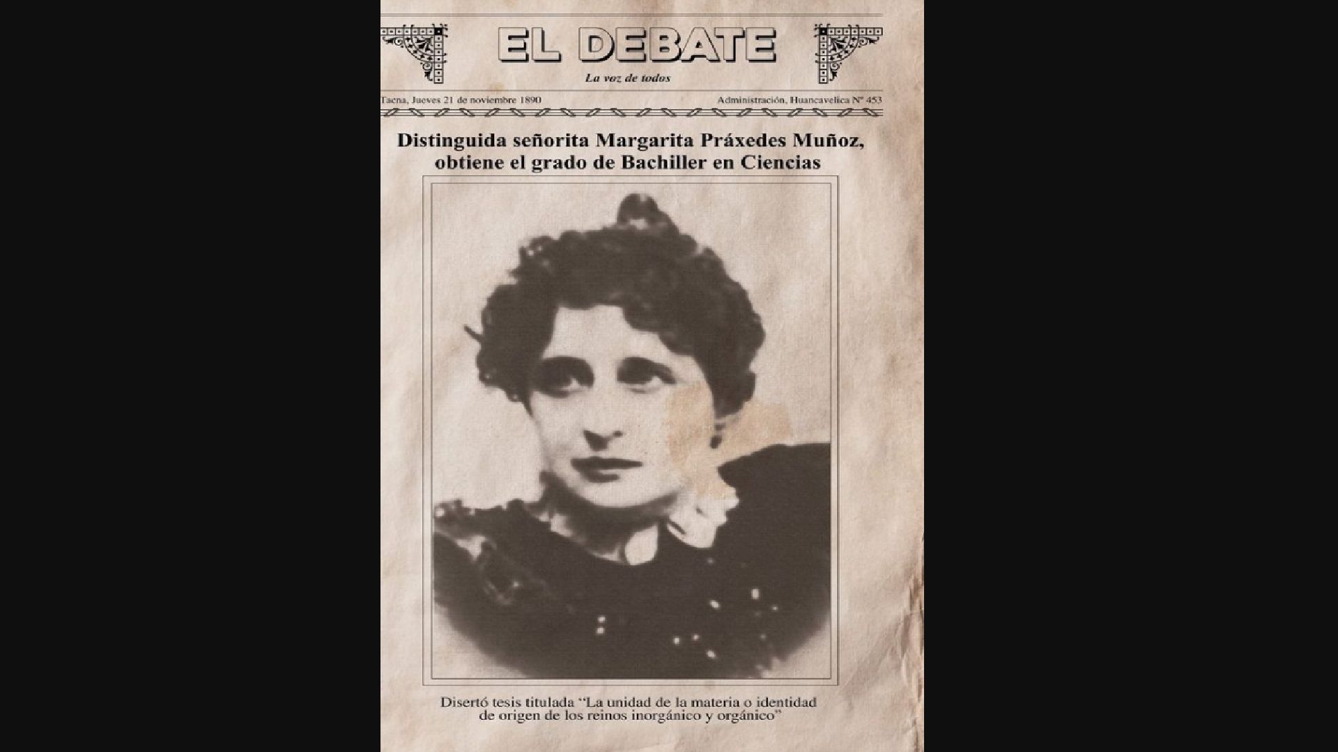 Margarita Práxedes Muñoz  fue una de las pioneras del feminismo peruano (Archivo de la Mujer Peruana).