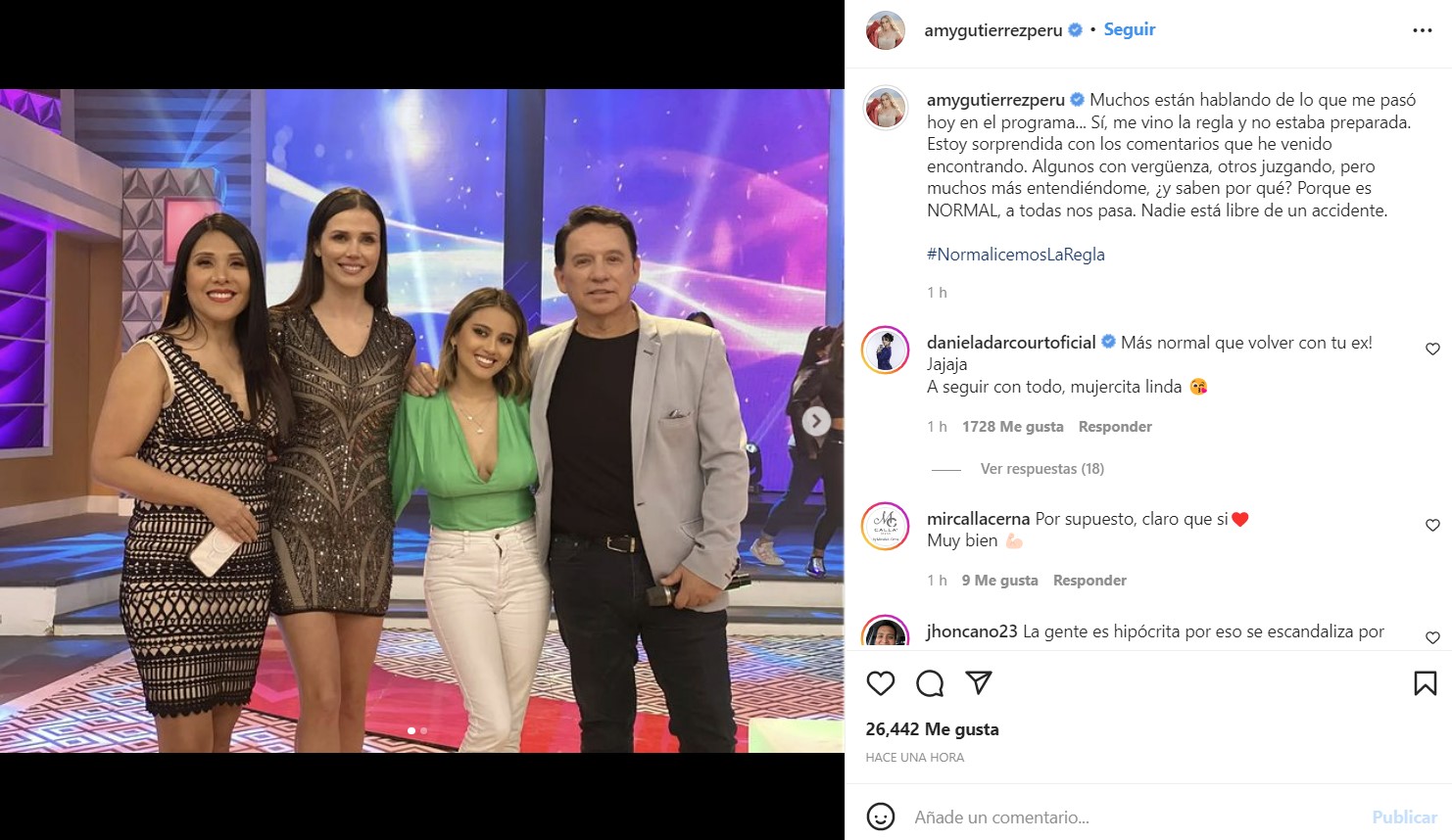 Amy Gutiérrez publica mensaje en sus redes. (Instagram)