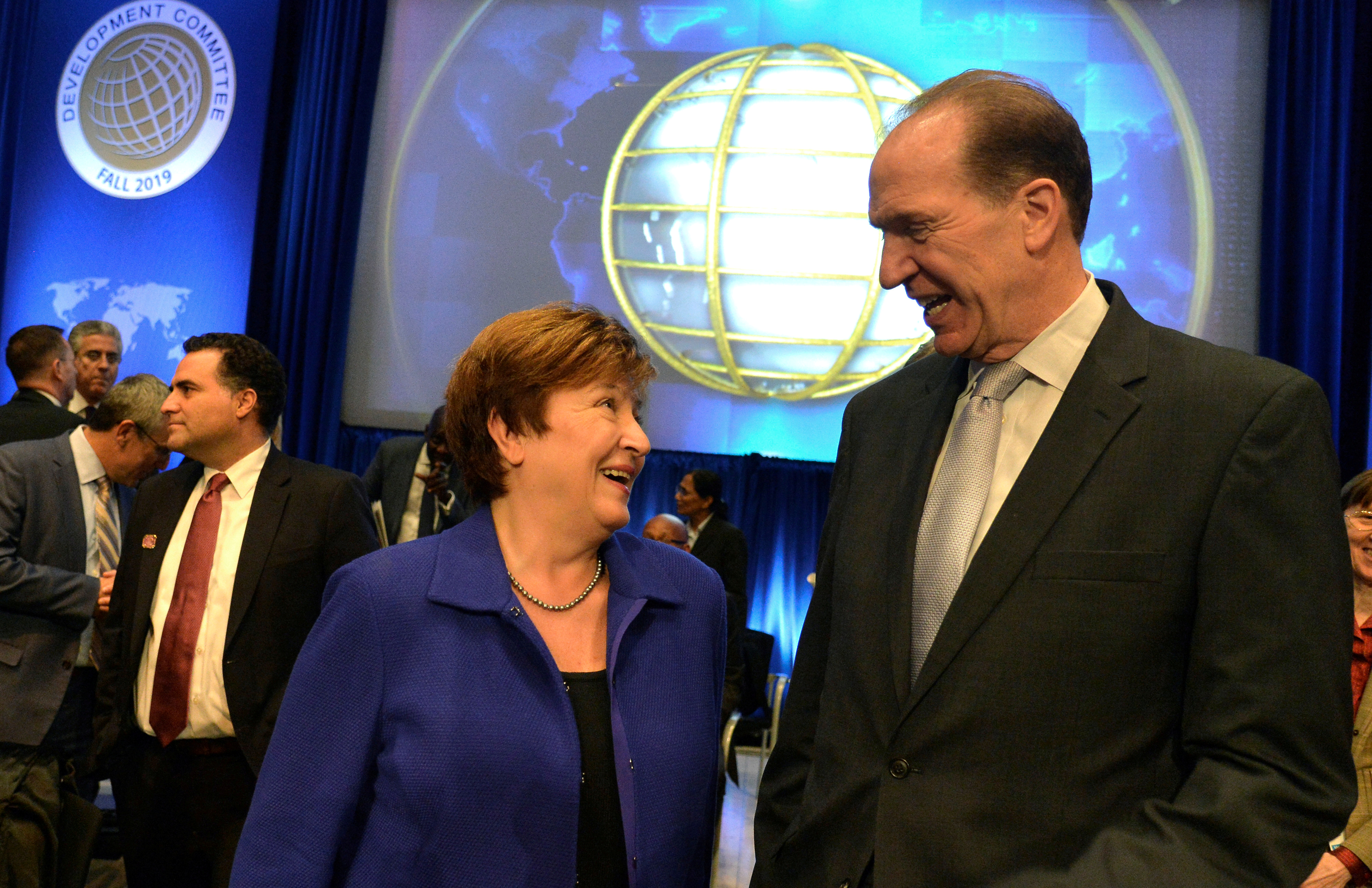 La directora gerente del FMI, Kristalina Georgieva, y el presidente del Banco Mundial, David Malpass