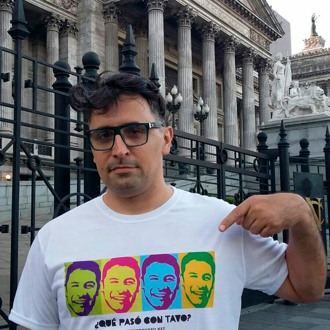 Franco Torchia en apoyo al reclamo del caso Octavio Romero en el Congreso argentino en 2015