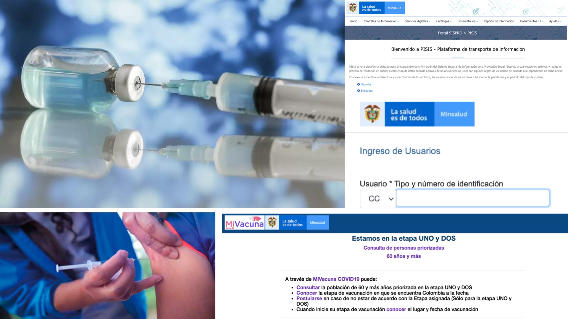 Etapa de vacunación - Profesionales de la salud de Colombia