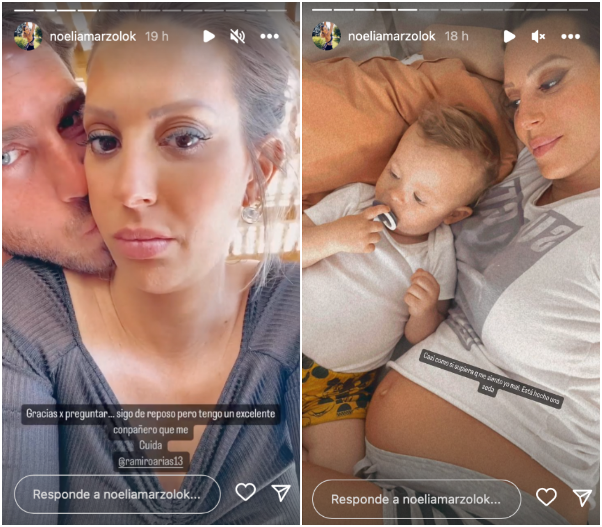 Las historias que subió Noelia Marzol junto a su familia (Instagram)