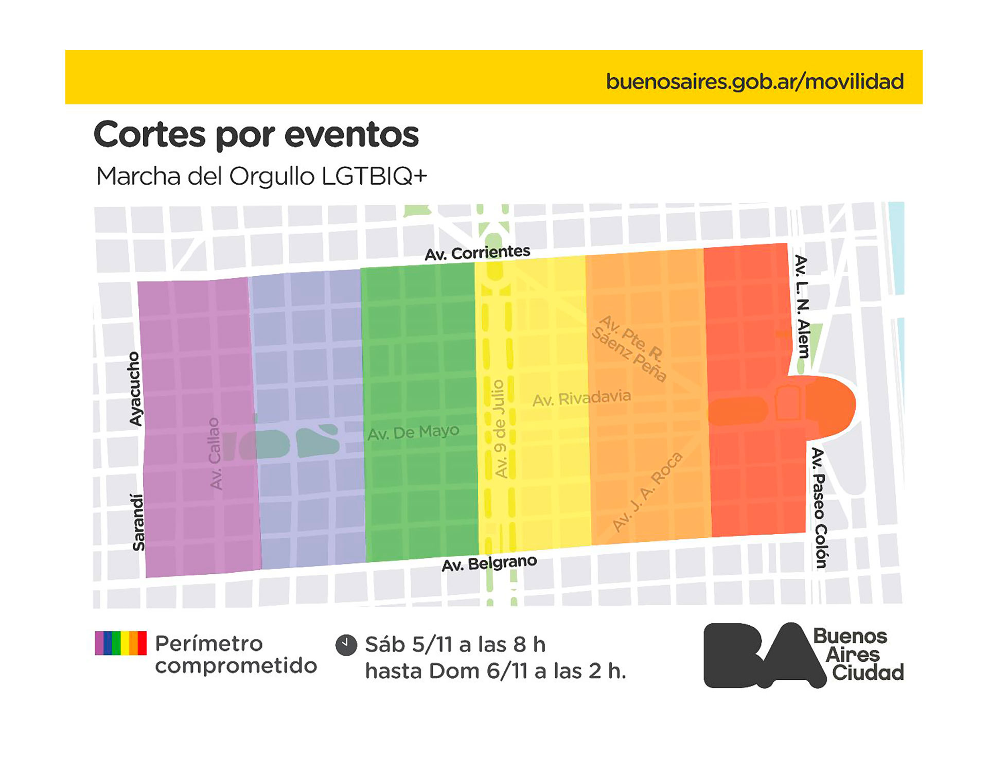 Cómo Serán Los Cortes De Calles Este Sábado Durante La Marcha Del Orgullo Infobae 8382