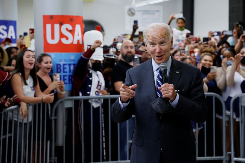 President Joe Biden during a campaign appearance in Rockville, Maryland.  REUTERS/Jonathan Ernst