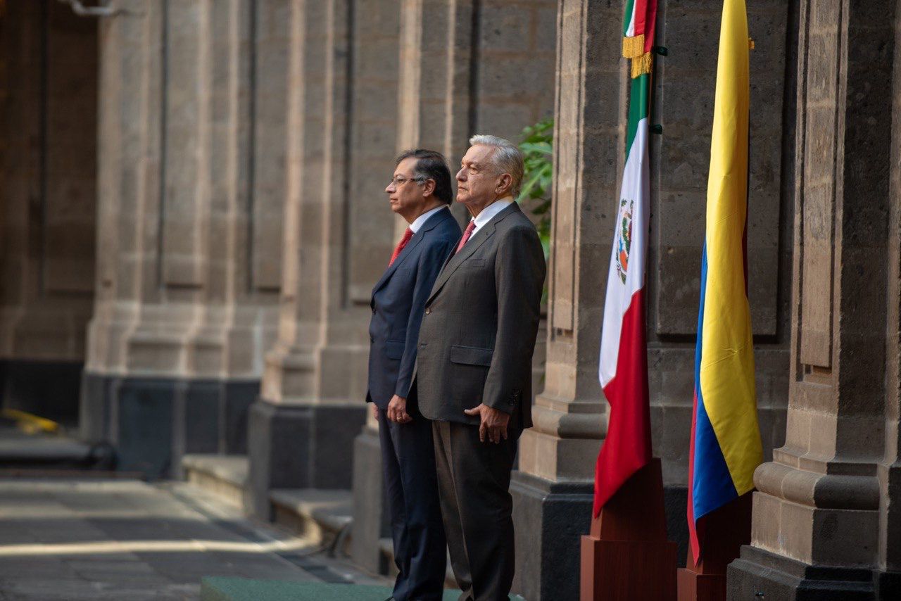 Encuentro de Gustavo Petro y Andrés Manuel López Obrador en México. Foto: Presidencia