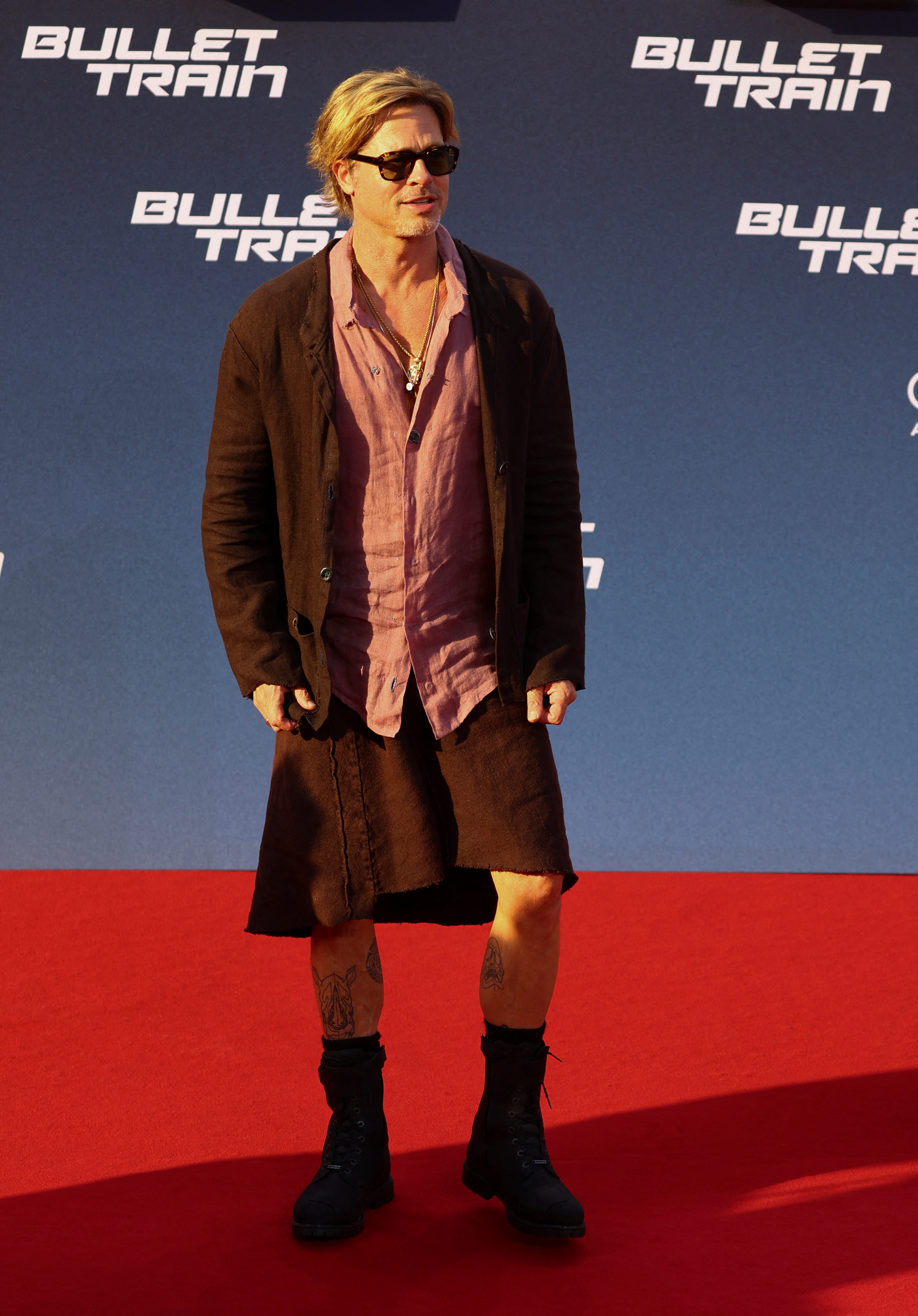 Brad Pitt, de 58 años, en el estreno de "Bullet Train" en Berlín (Reuters)
