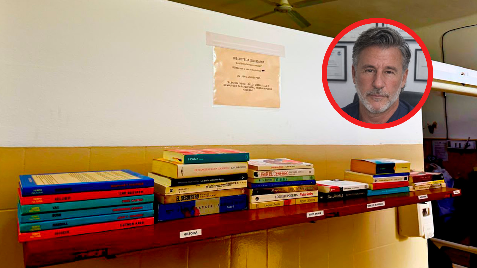 M&aacute;s de 500 libros para pacientes coronarios: la historia de la biblioteca del Hospital Rivadavia impulsada por un doctor