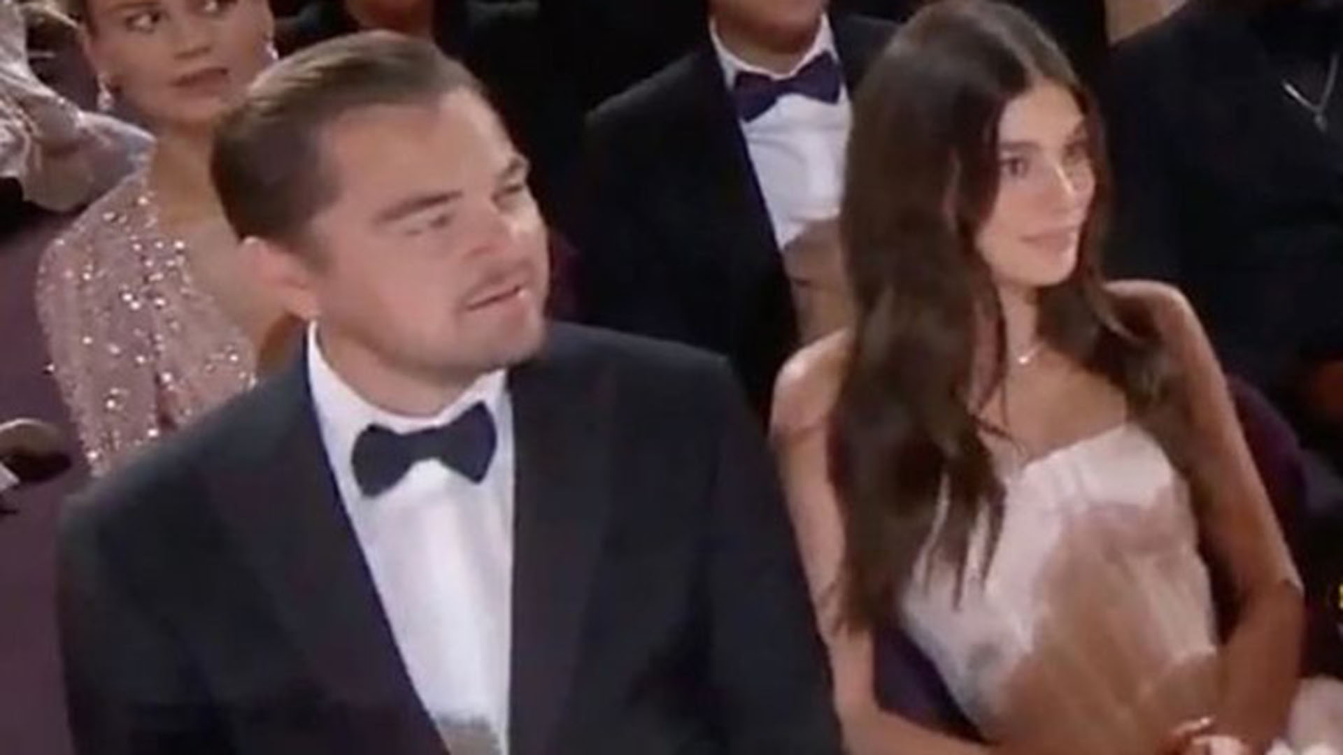 Di Caprio oficializó su noviazgo con Camila Morrone en una entrega de Oscar (Captura de TV)