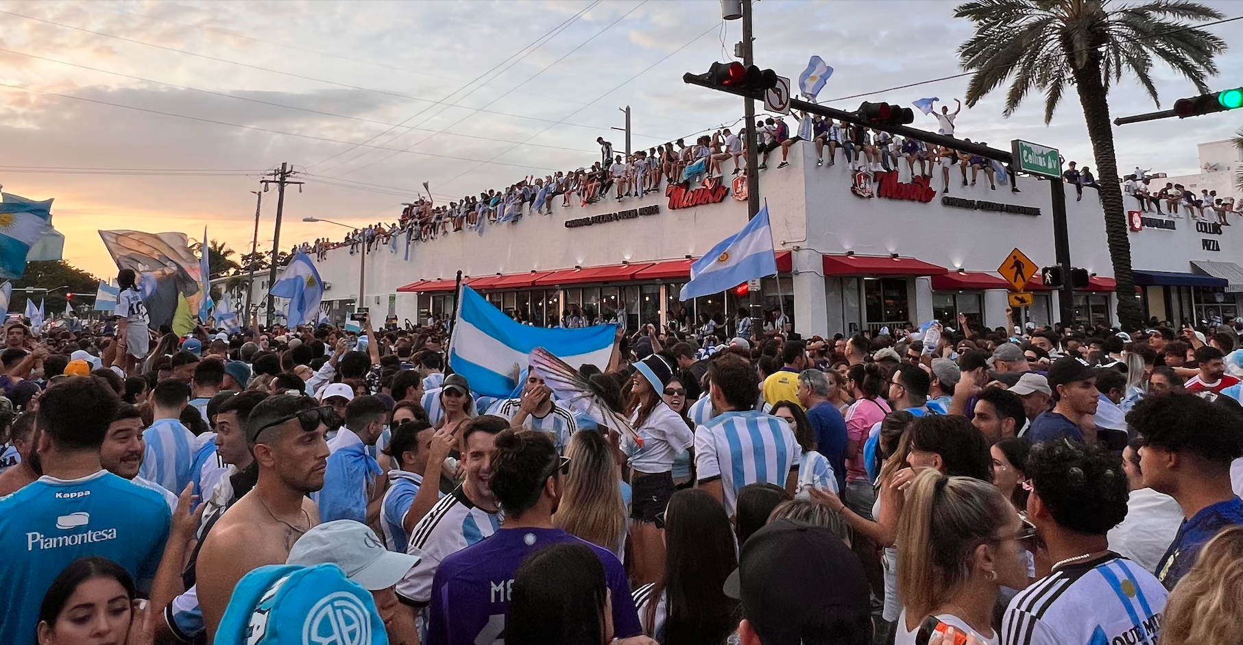 Locura total en Miami Beach: los argentinos inundaron las calles para celebrar a su selección y a Lionel Messi