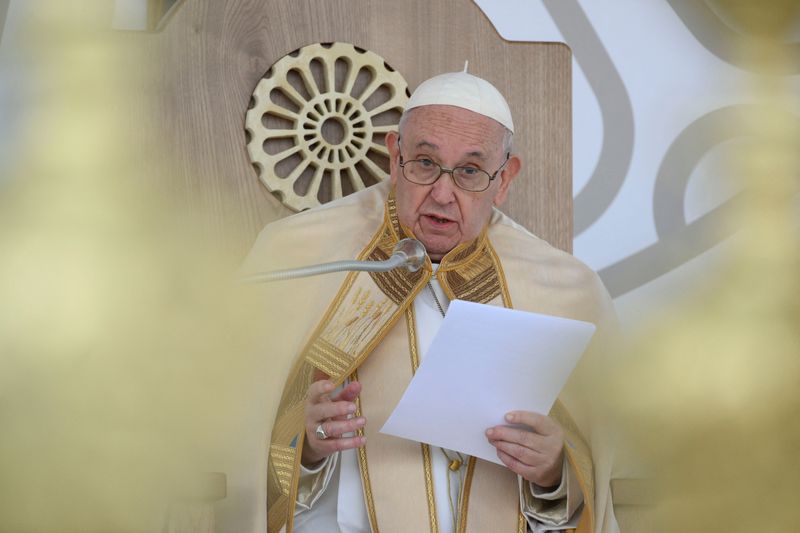 FILE PHOTO: Pope Francis, September 25, 2022. Vatican Media/Handout via REUTERS