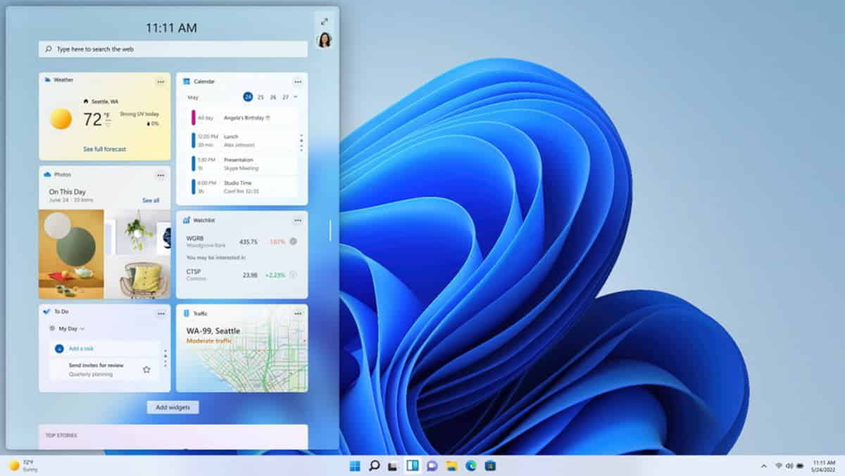 Widgets en Windows 11. (foto: WWWhat's New)
