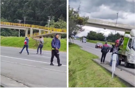 En video quedó plasmada nueva modalidad de robo en la vía Tunja-Bogotá
