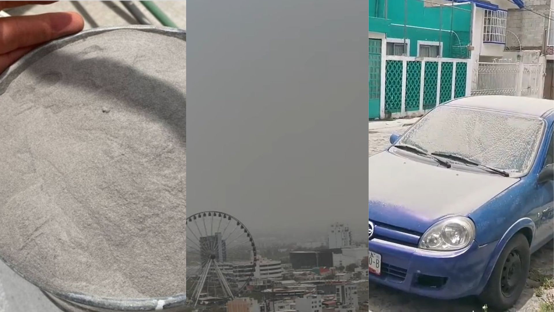 Las imágenes de cómo quedaron las calles en Puebla y Edomex tras la caída de cenizas del Popocatépetl (Captura Twitter)