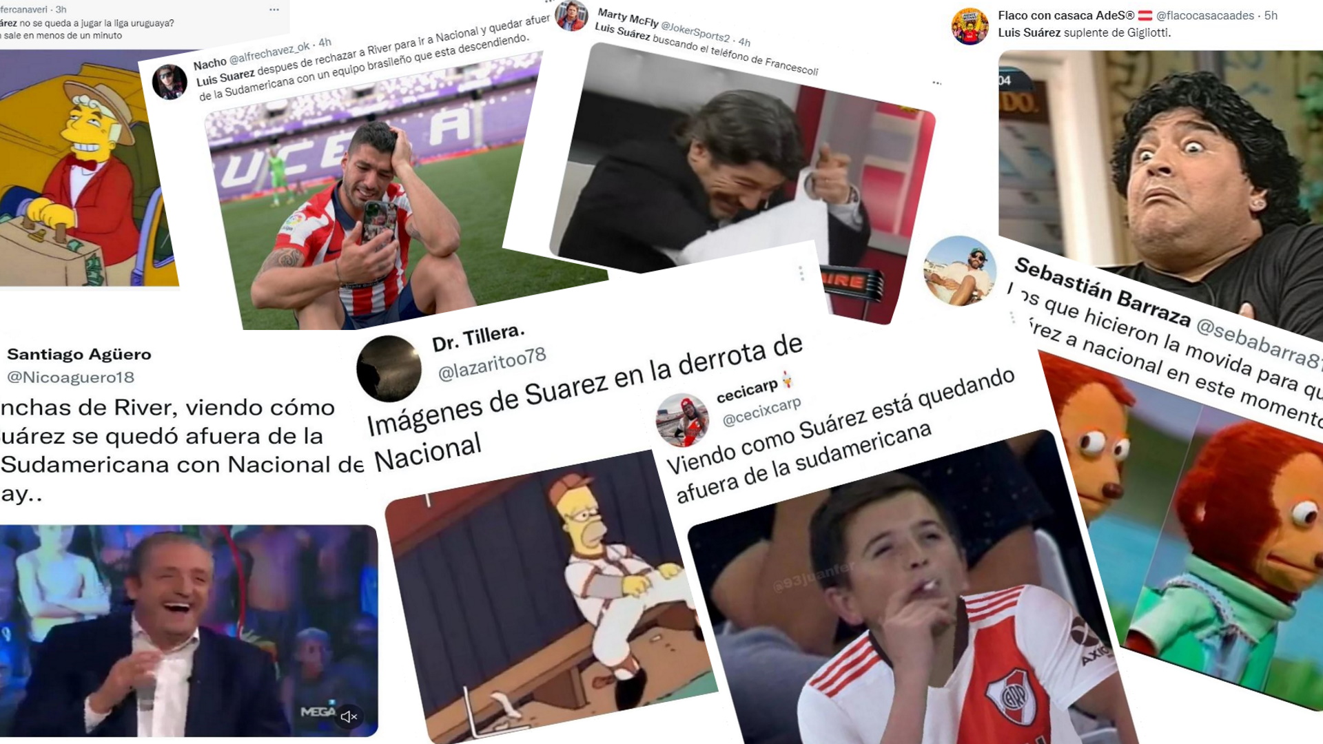 Estallaron los memes por la eliminación del Nacional de Luis Suárez: las burlas de los hinchas de River Plate y el polémico tuit de Atlético Goianiense