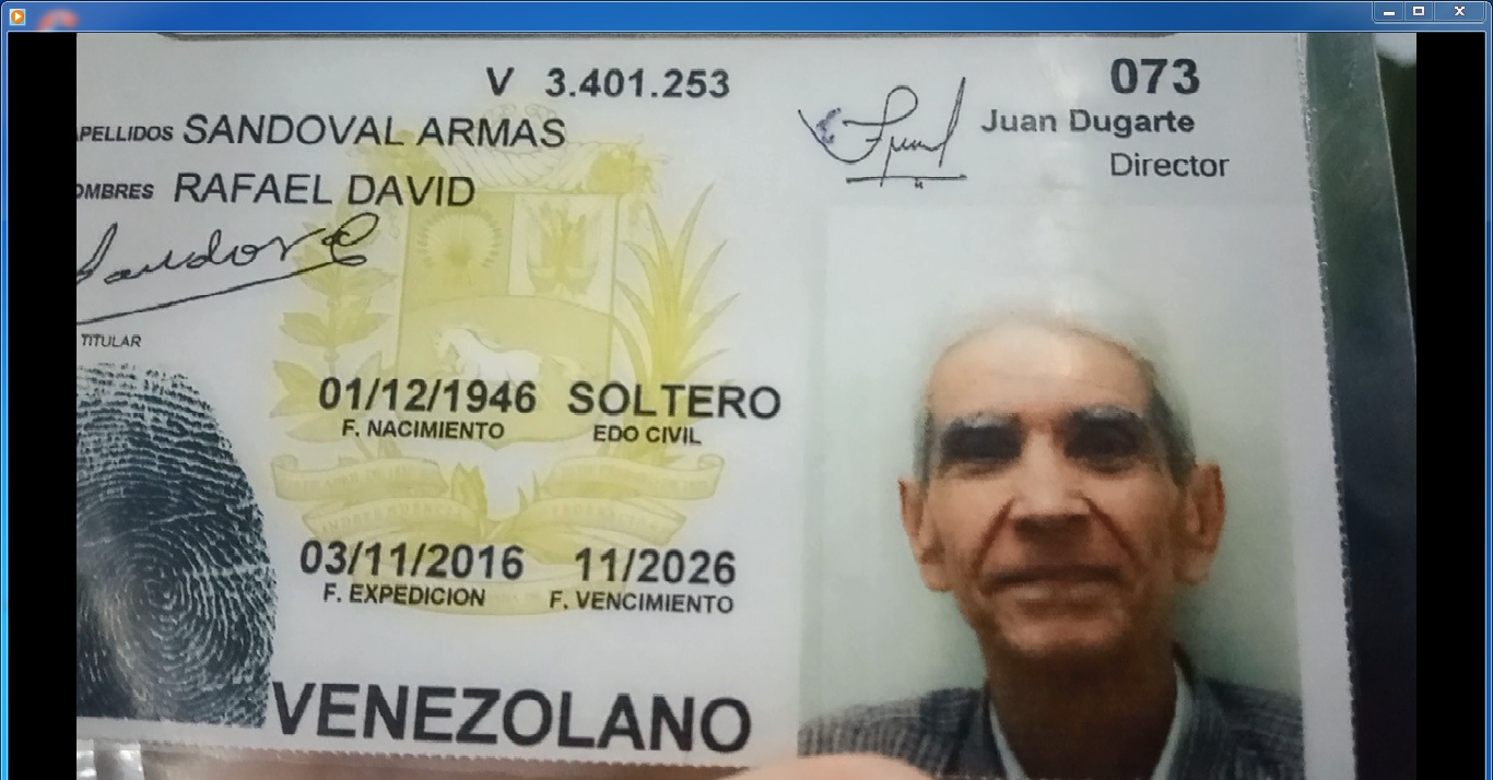 La cédula de identidad de uno de los fallecidos por desnutrición en Caracas 