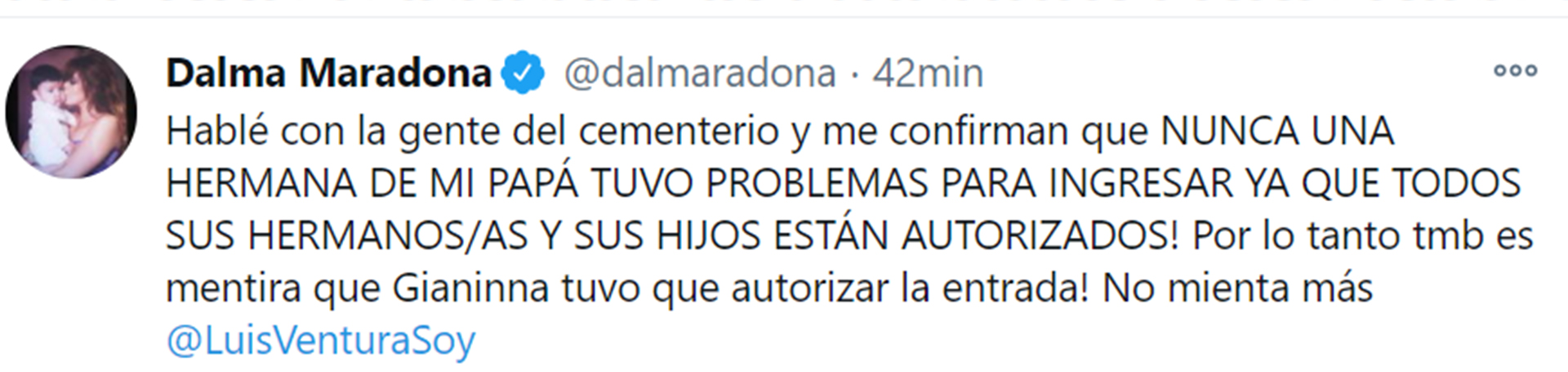 El descargo de Dalma Maradona en Twitter