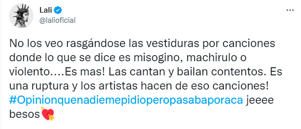 Los tweets de Lali Espósito en apoyo a Shakira y Bizarrap