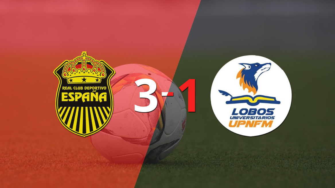 Con muchos goles, Real España derrotó 3-1 a Lobos UPNFM