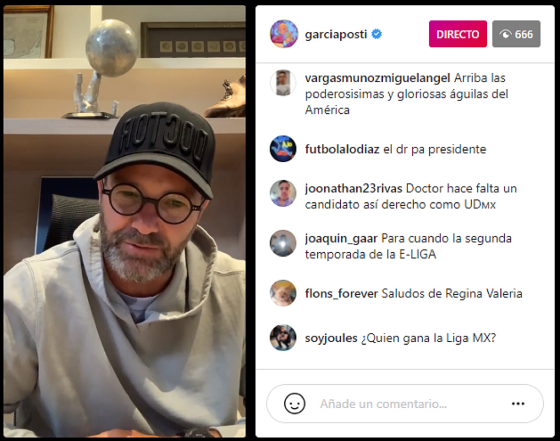 En una transmisión en vivo a través de su cuenta oficial de Instagram, Luis García Postigo rompió la formalidad que mantiene en la televisión mexicana (Foto: captura Instagram/@garciaposti)