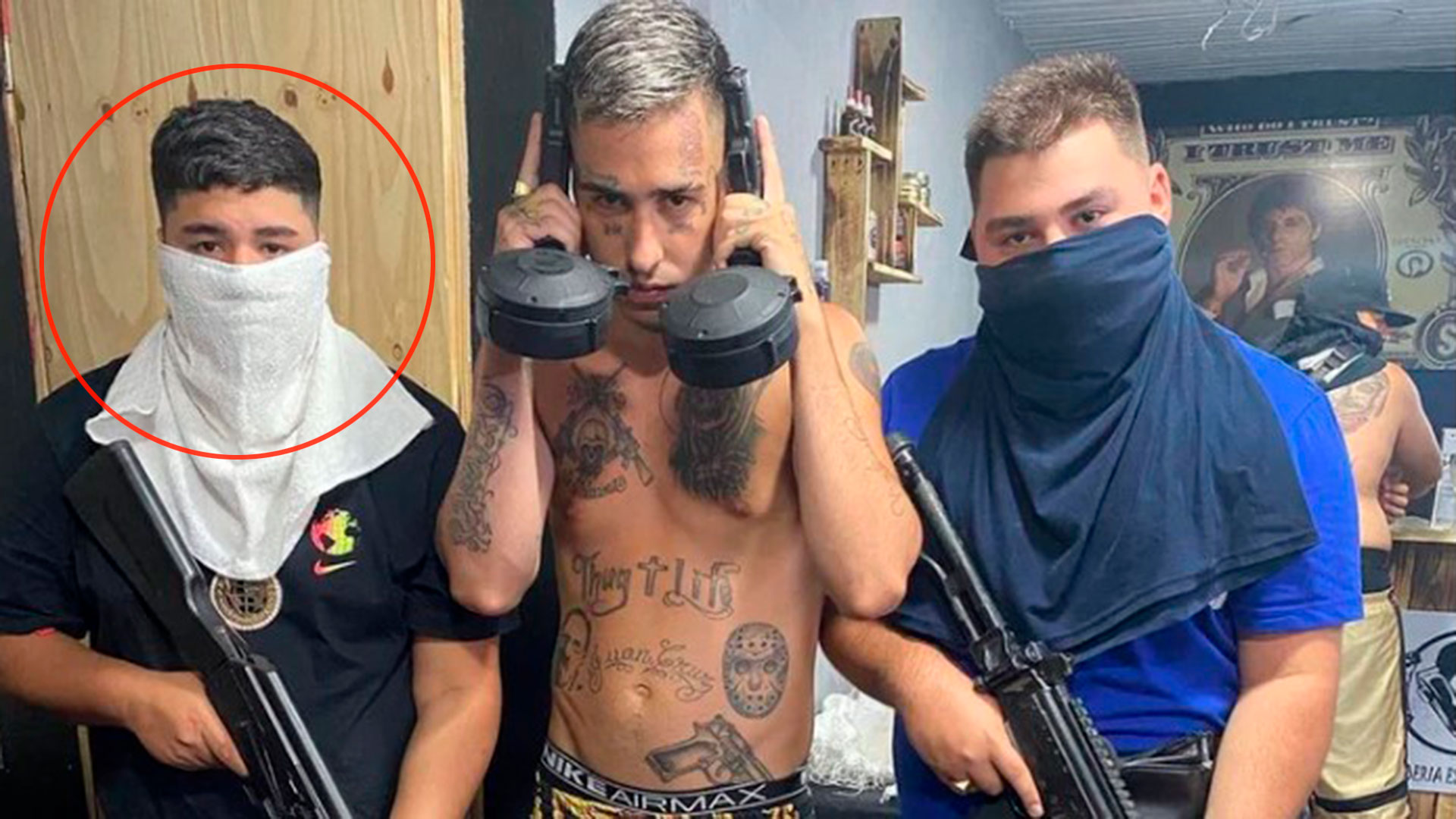 Exhibición atroz: "Lucho" Cantero junto al cantante de trap Zaramay.