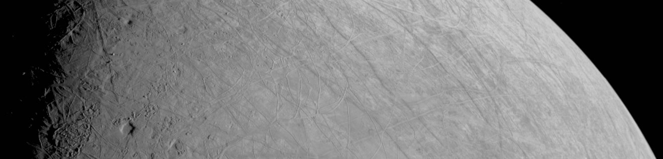 La compleja superficie cubierta de hielo de la luna Europa de Júpiter fue capturada por la nave espacial Juno de la NASA (NASA/JPL-Caltech/SWRI/MSSS)