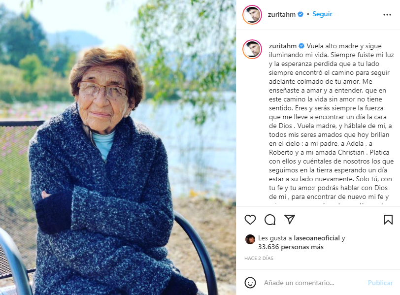 Mensaje de Humberto Zurita en honor a su madre (Captura: @zuritahm/Instagram)