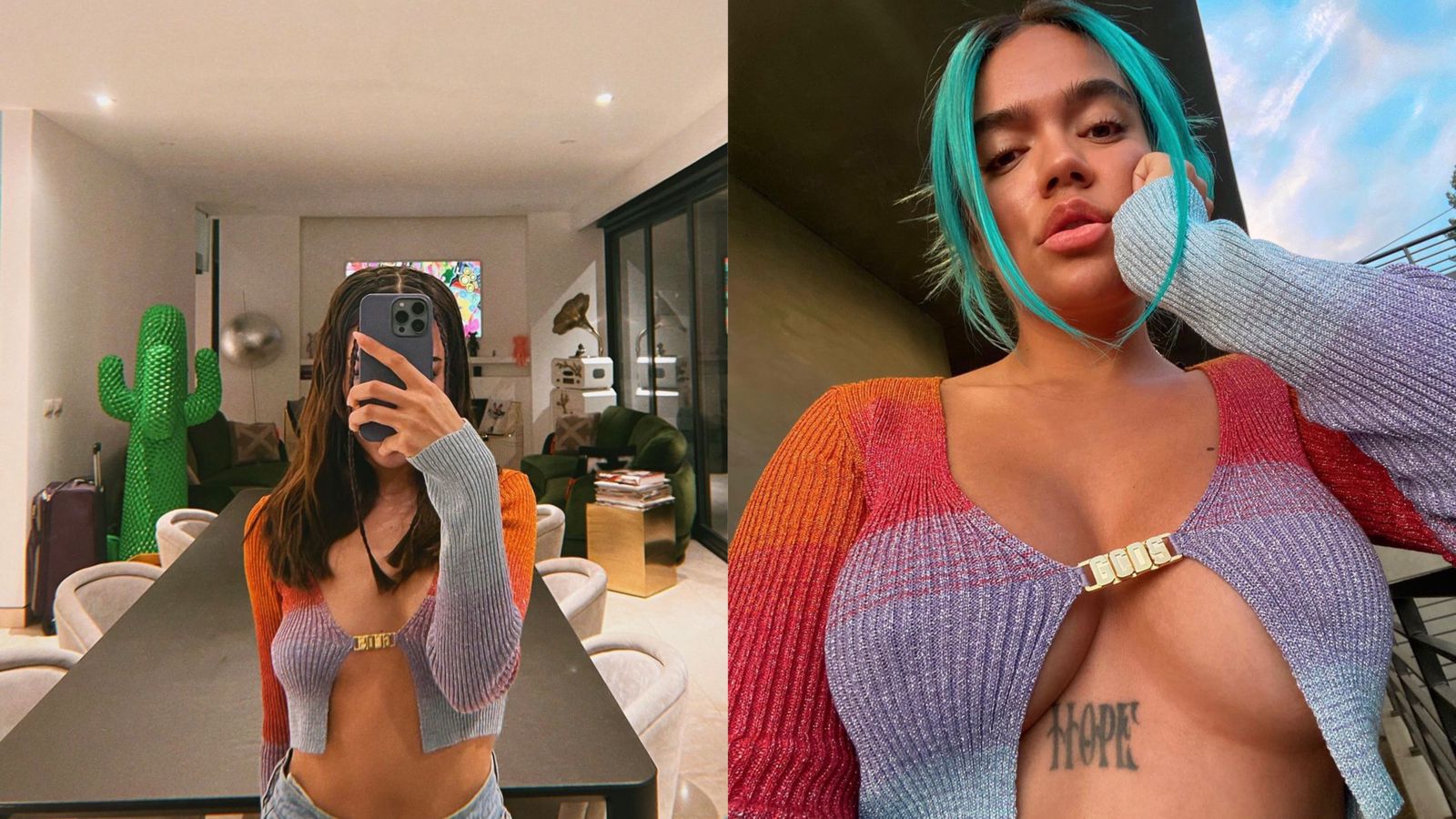 Danna Paola y Karol G conmocionaron en redes sociales al usar la misma  prenda - Infobae