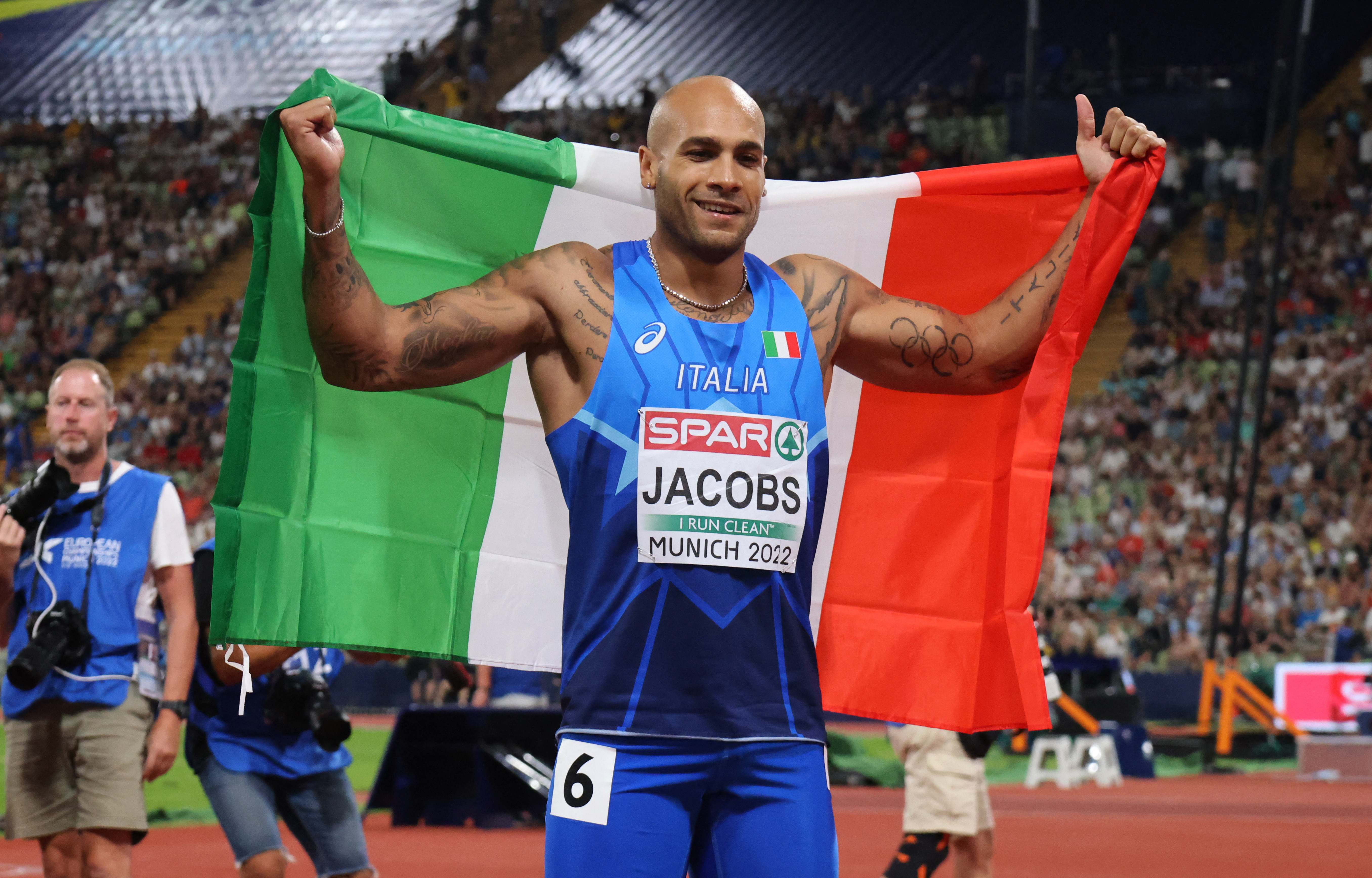 Italian Olympic champion Jacobs, German Luckenkemper, win 100-meter titles at European Athletics Championships