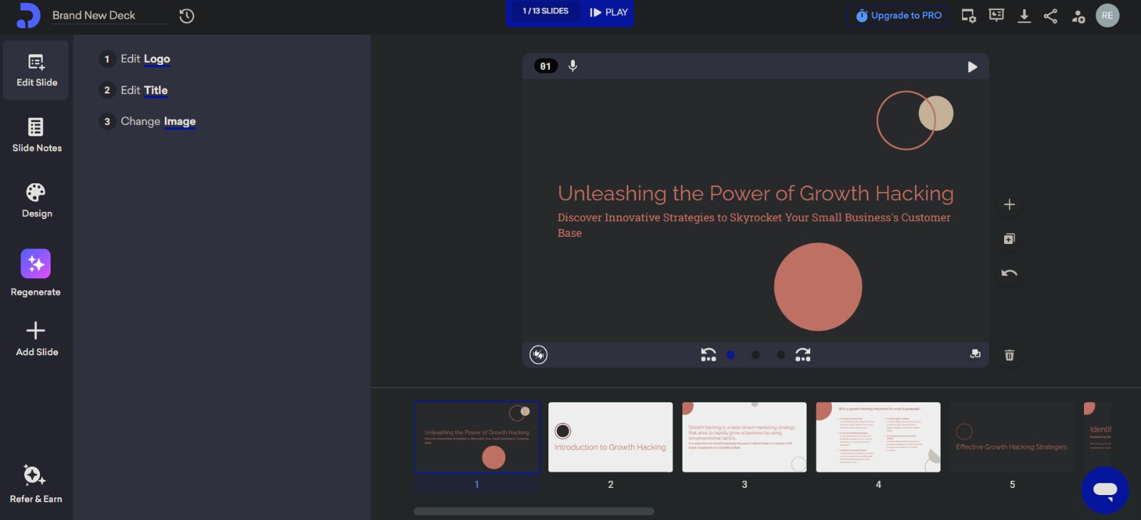 Decktopus crea presentaciones usando inteligencia artificial. (Captura)