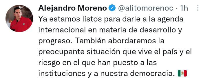 Alejandro Moreno reveló los verdaderos motivos de su salida de México en redes sociales (Foto:Tw/@alitomorenoc)