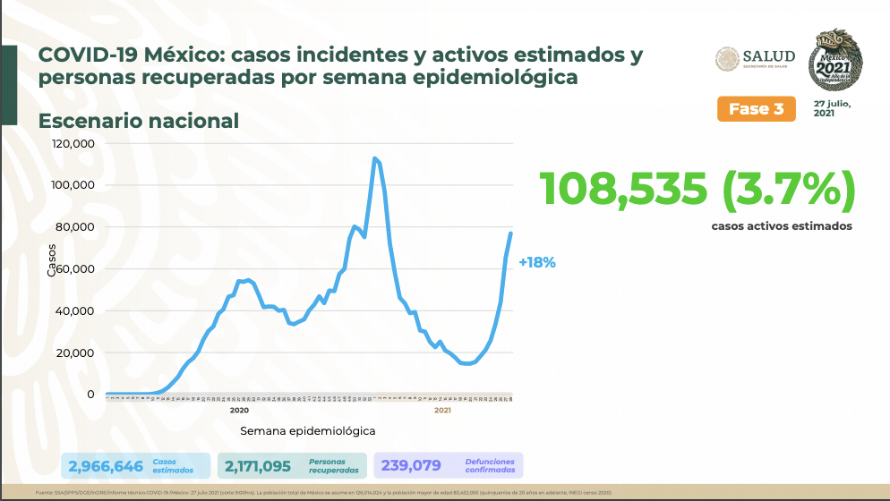 Al último corte, la SSa registró 239,079 muertes de coronavirus en México (Foto: SSa)
